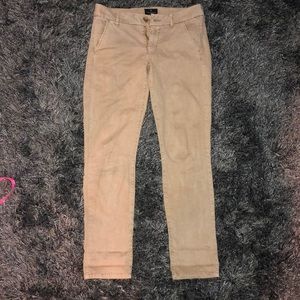 Khaki skinny leg pants